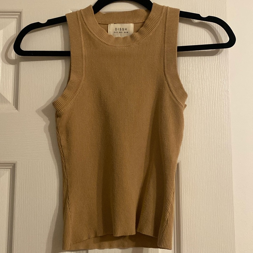 DISSH Tan Ribbed Tank